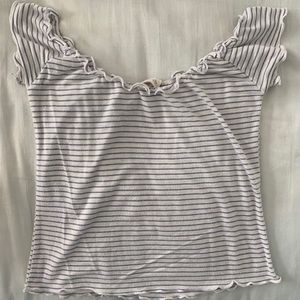 JOHN GALT STRIPPED OFF THE SHOULDER TOP